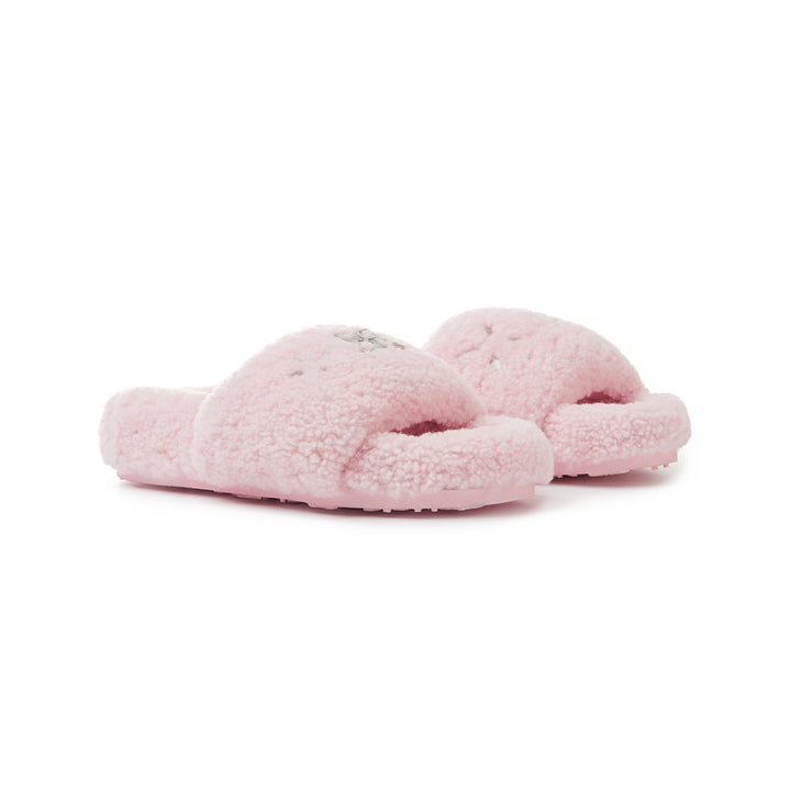 Trapar Waves Basic Casual Furry Slipper Pink