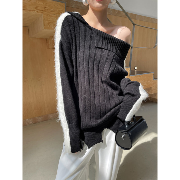 Rumia Florence Knitted Jumper Black And White - Mores Studio