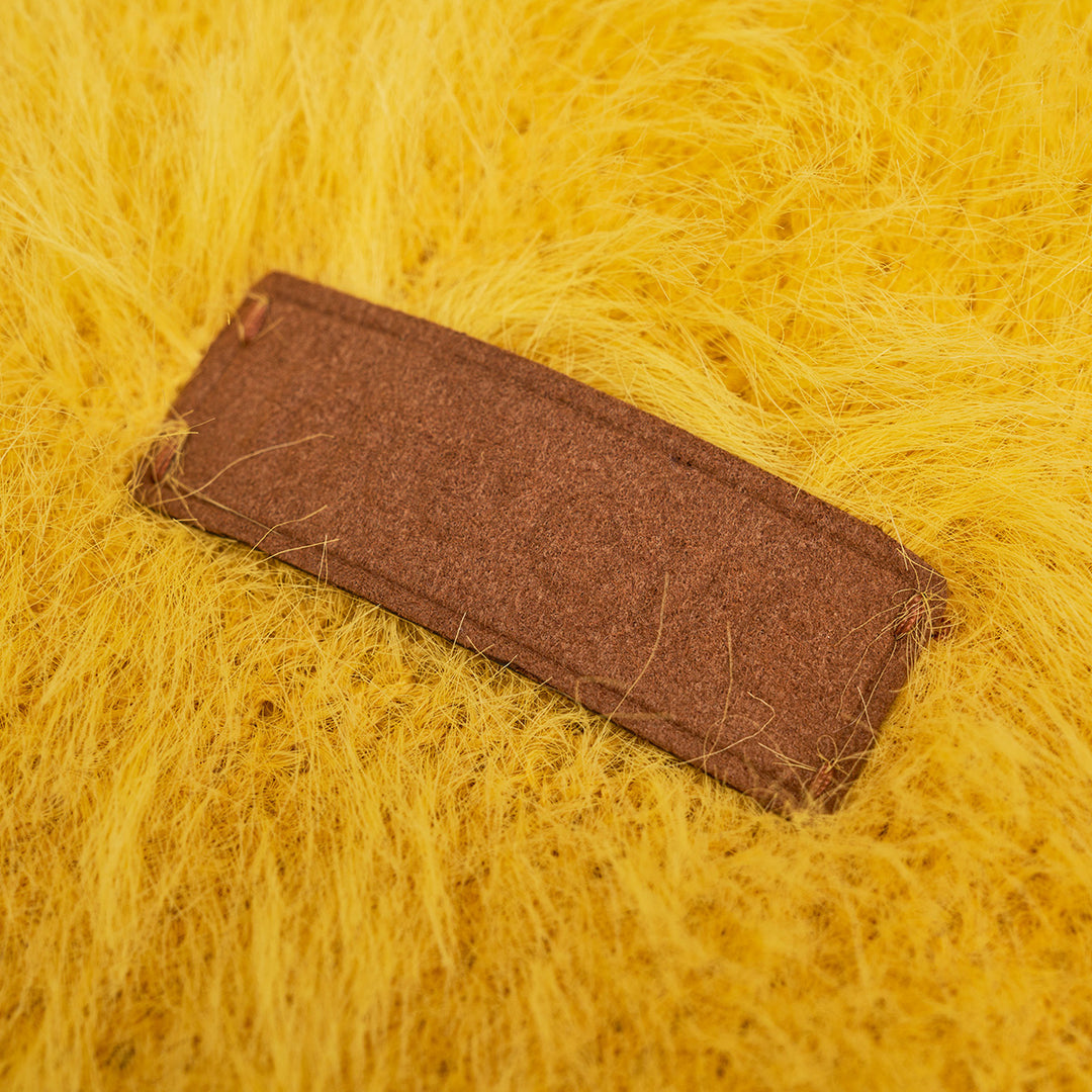 Kroche Imitated Marten Fur Short Sweater Ginger Yellow - Mores Studio