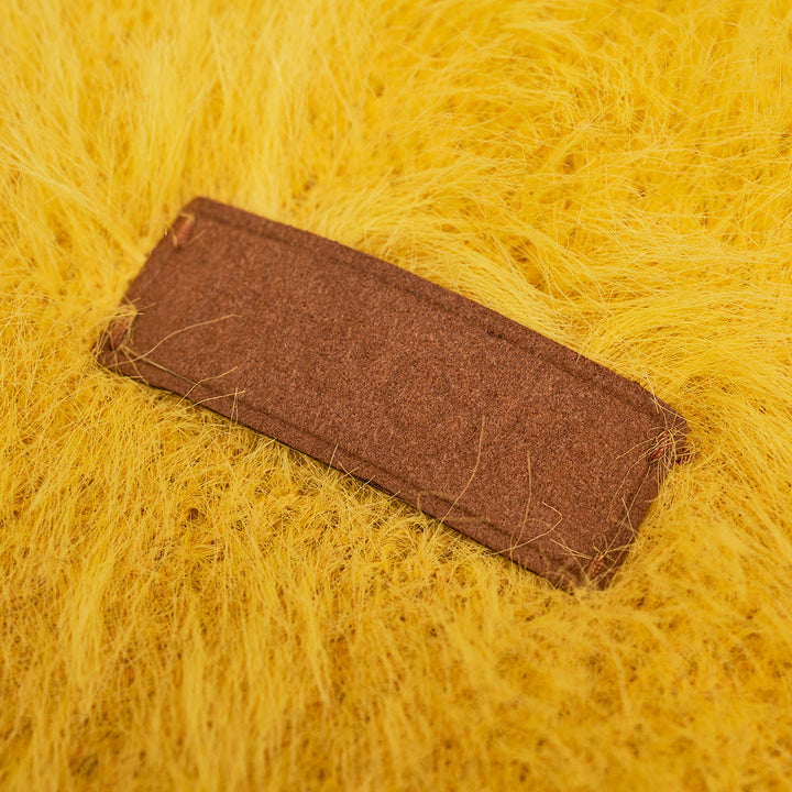 Kroche Imitated Marten Fur Short Sweater Ginger Yellow - Mores Studio