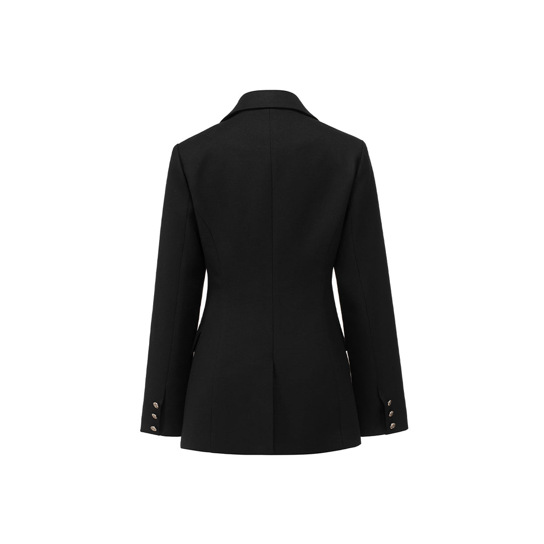 MacyMccoy Double Breasted Rivet Oversized Blazer Black