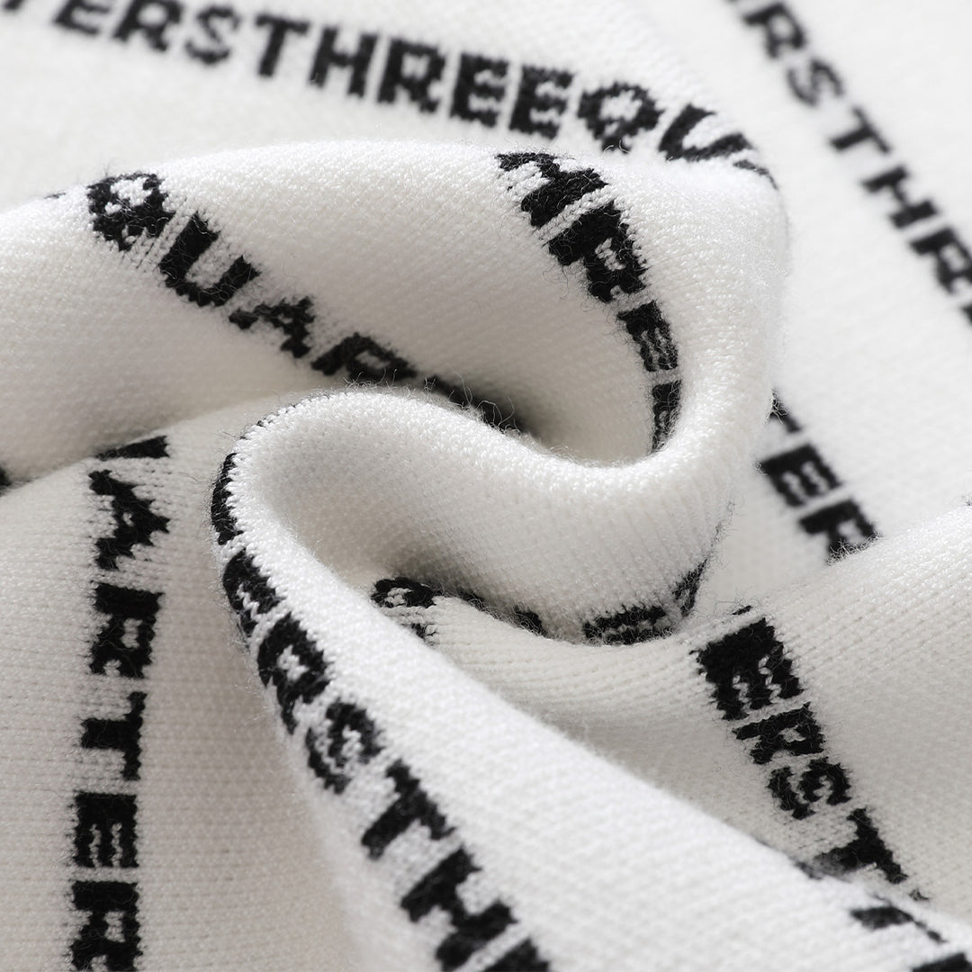 Three Quarters Logo Embroidery Knit Vest - Mores Studio