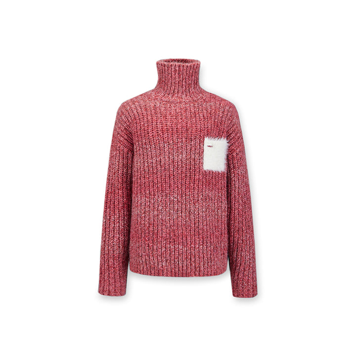 NotAwear Color Blocked Fluffy Pocket Sweater Red - Mores Studio