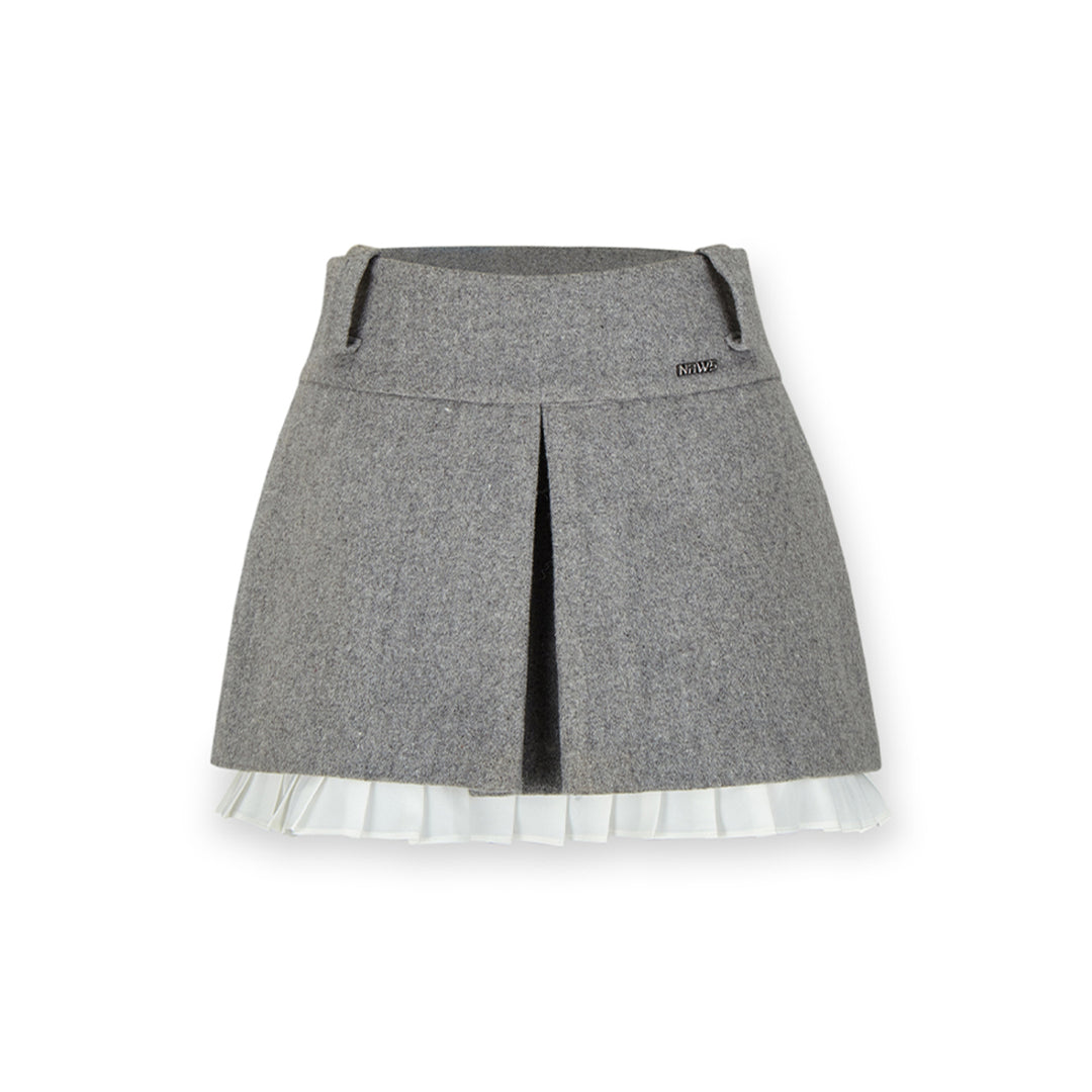 NotAwear Woolen Lace Edge Skirt Grey - Mores Studio