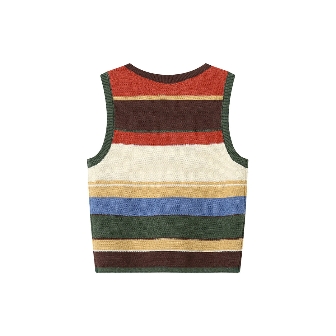 SomeSowe Rainbow Embroidered Logo Knit Vest