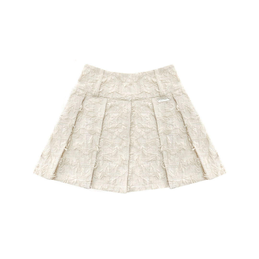 AsGony Chanel Style Classic Tweed Pleated Skirt
