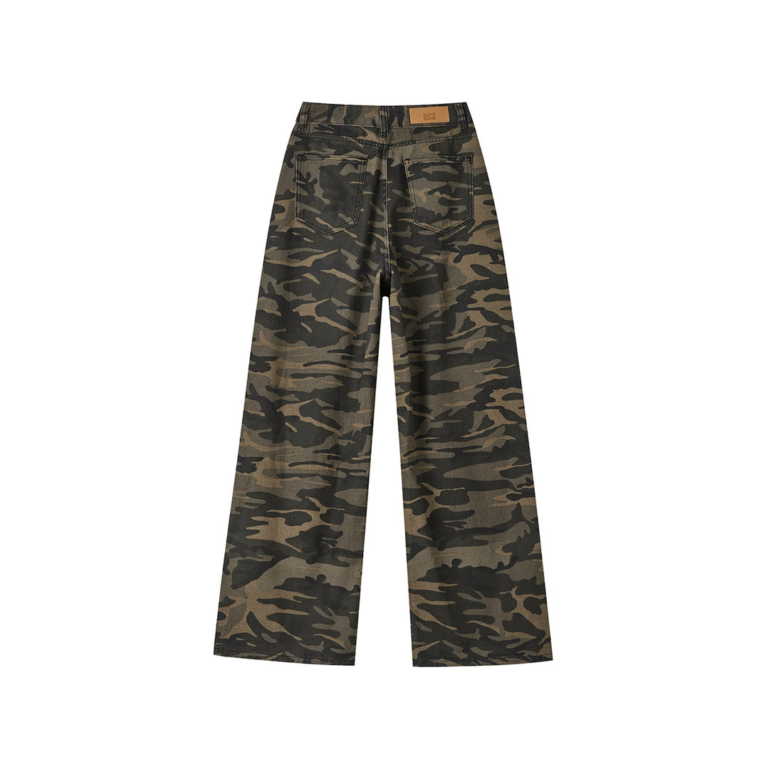 SomeSowe Vintage Camo Wide-Leg Jeans