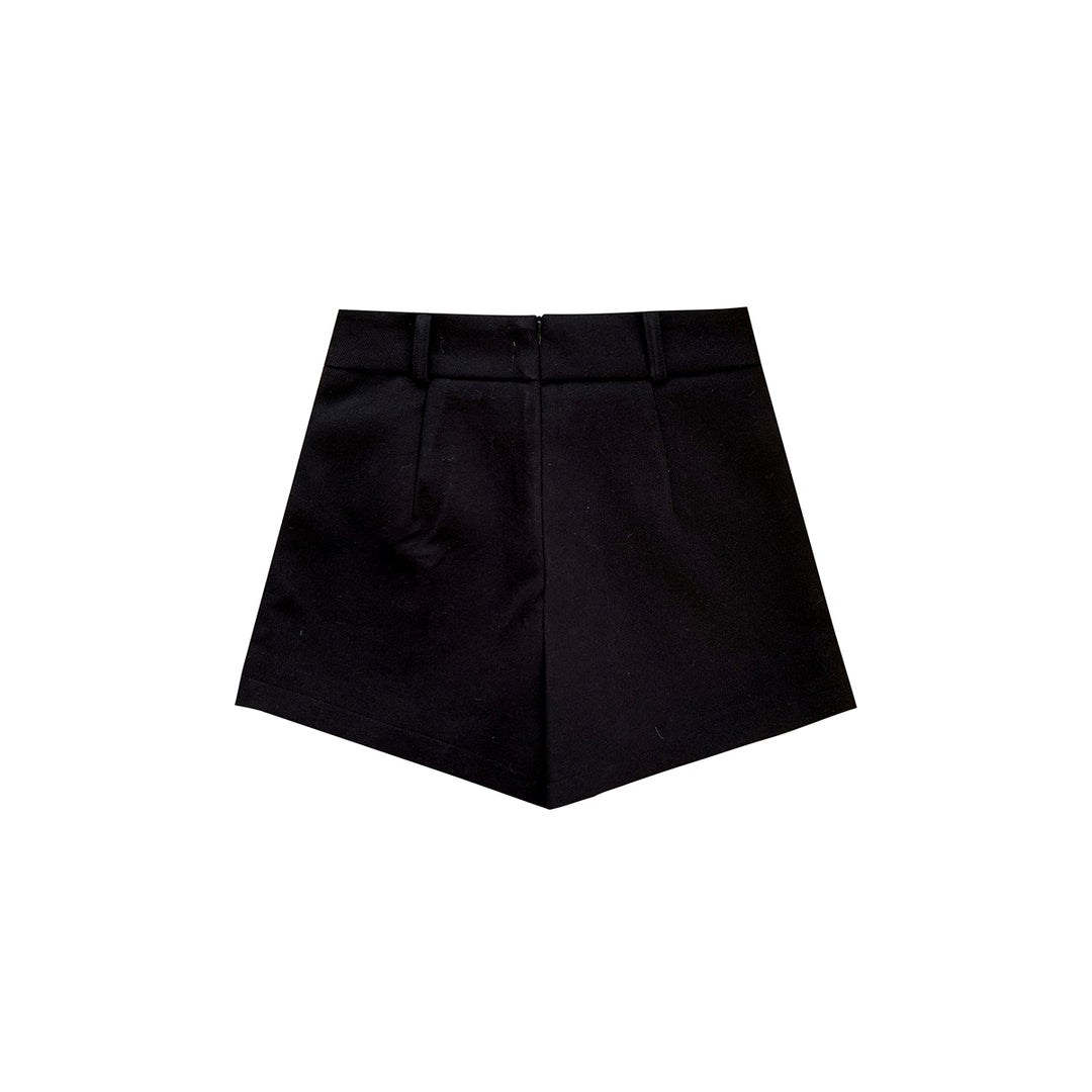 Kroche Split Cutting High Waist Shorts Black - Mores Studio