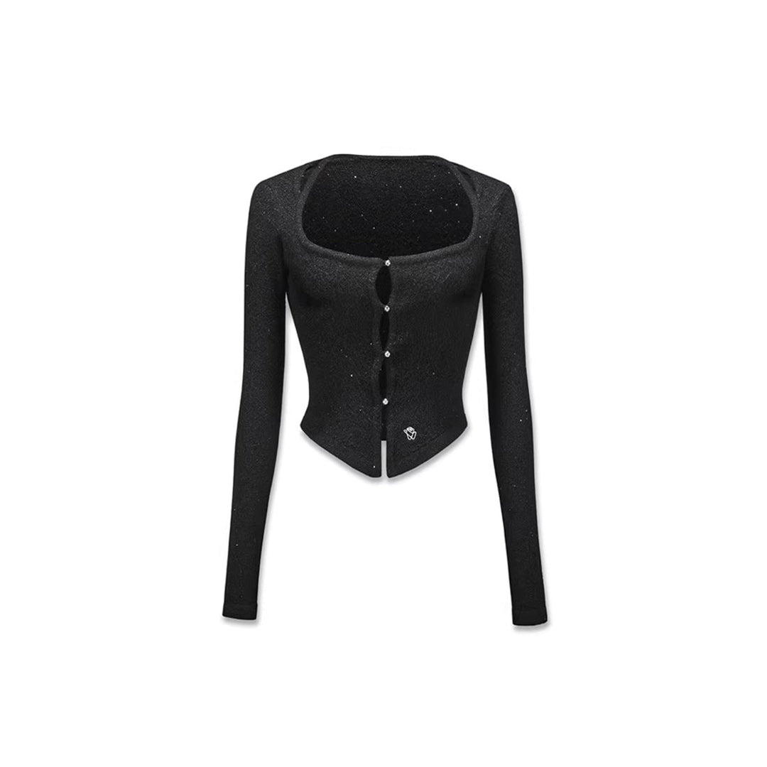 NotAwear Square Neck Slim Hollow-Out Top Black - Mores Studio