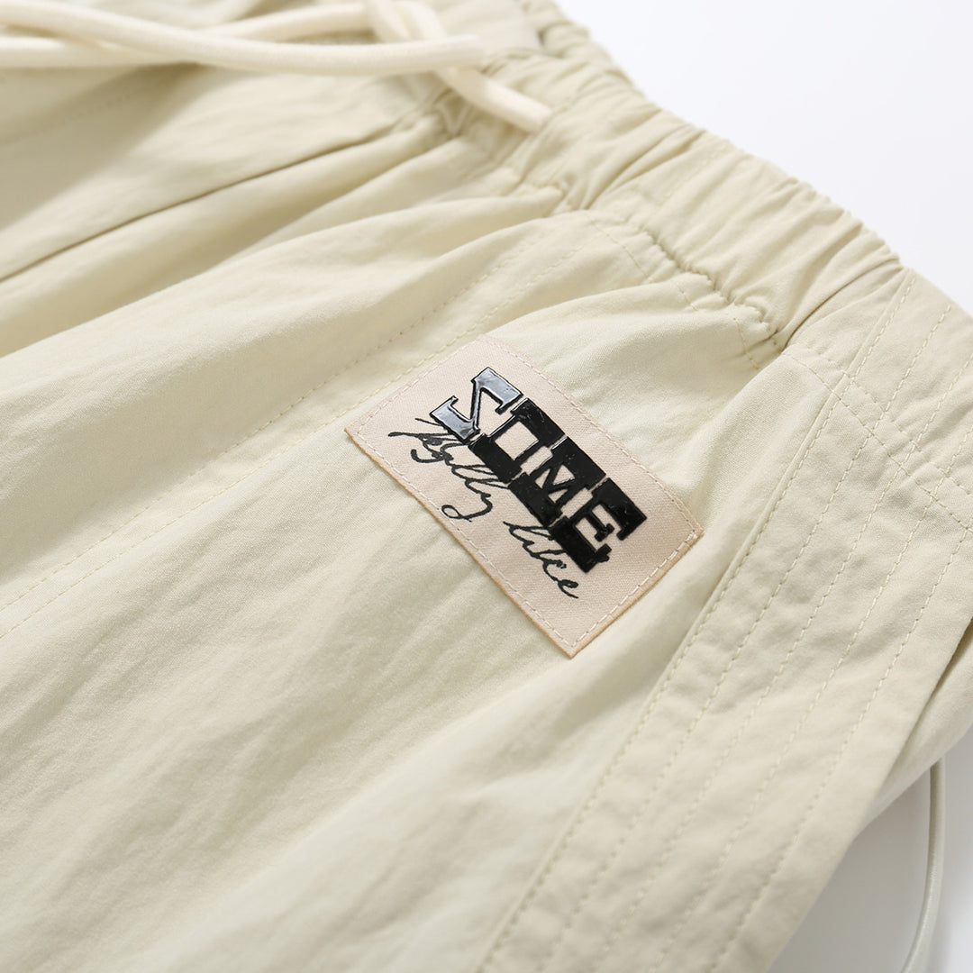 SomeSowe Cool Drawstring Cargo Pants Cream