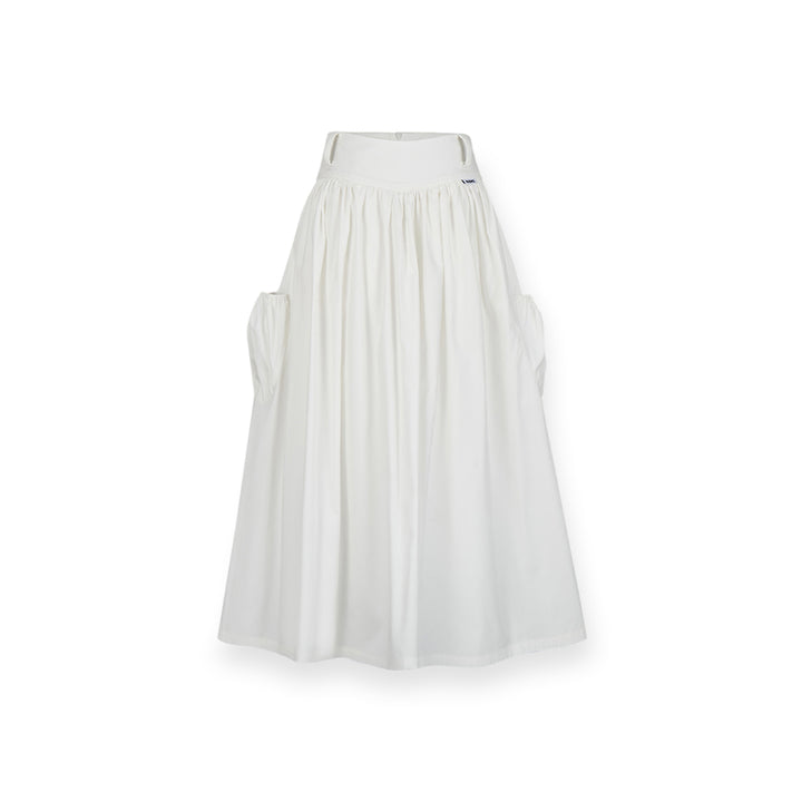 NotAwear High Waist Cargo Long Skirt White - Mores Studio