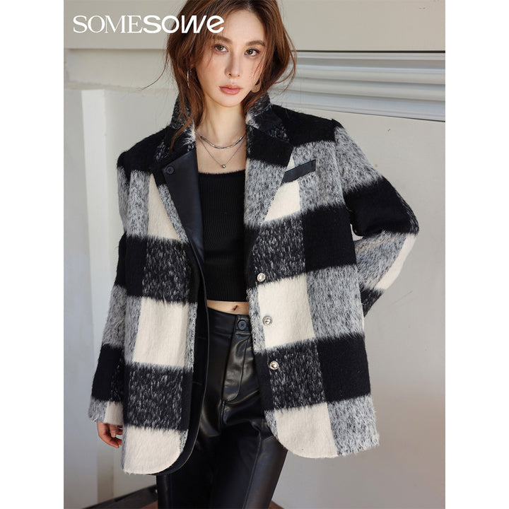 SomeSowe Color Blocked Checkered Jacket - Mores Studio