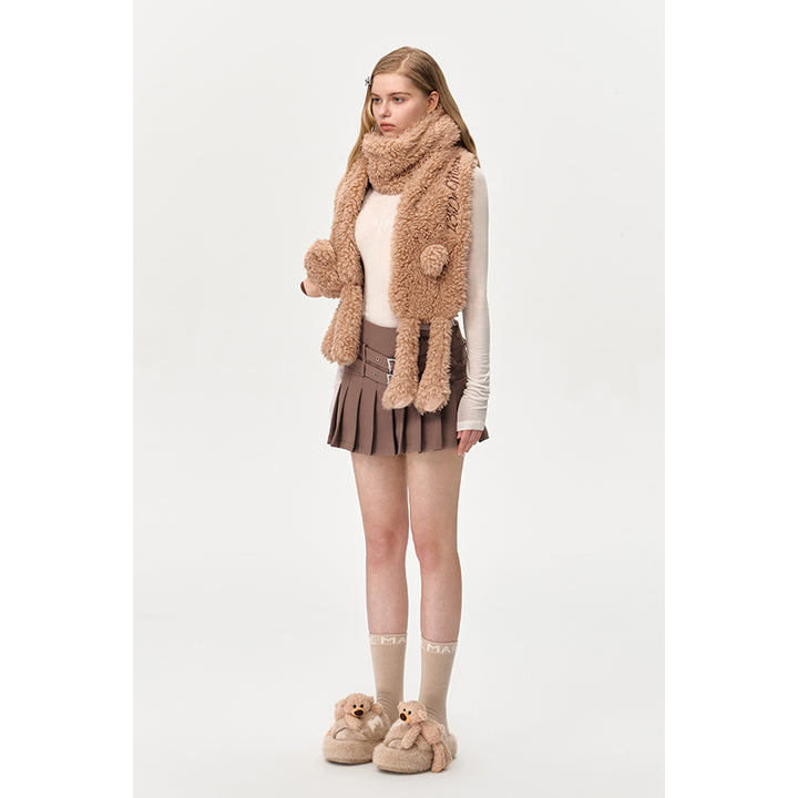 13De Marzo Doozoo Fuzzy Scarf Brown