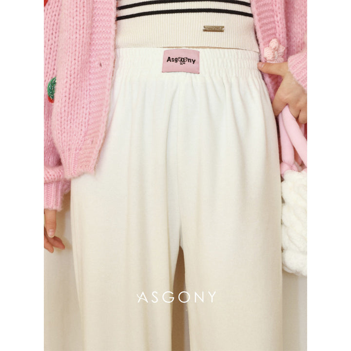 AsGony Super-Soft Casual Sweat Pants White - Mores Studio
