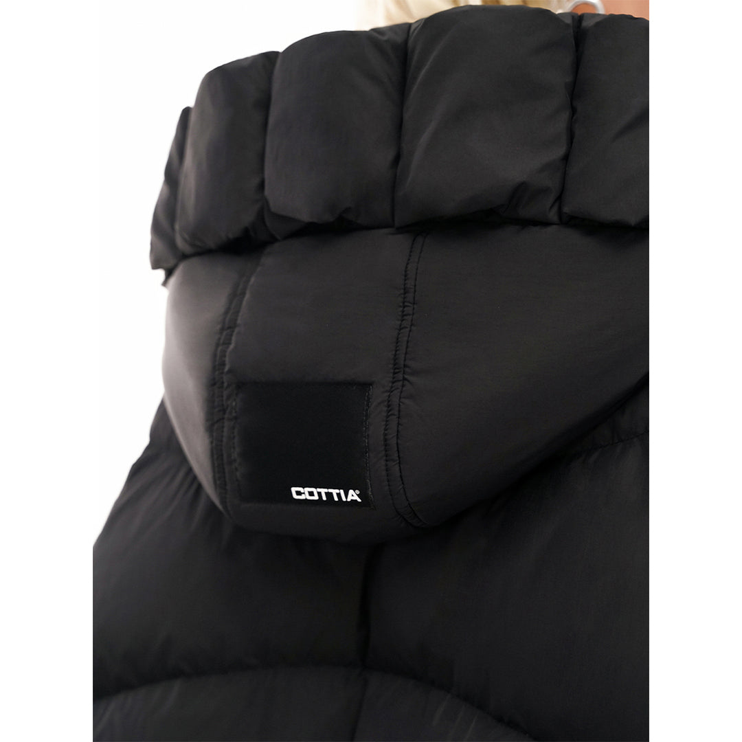 Cottia Trendy Hooded Down Jacket Black - Mores Studio