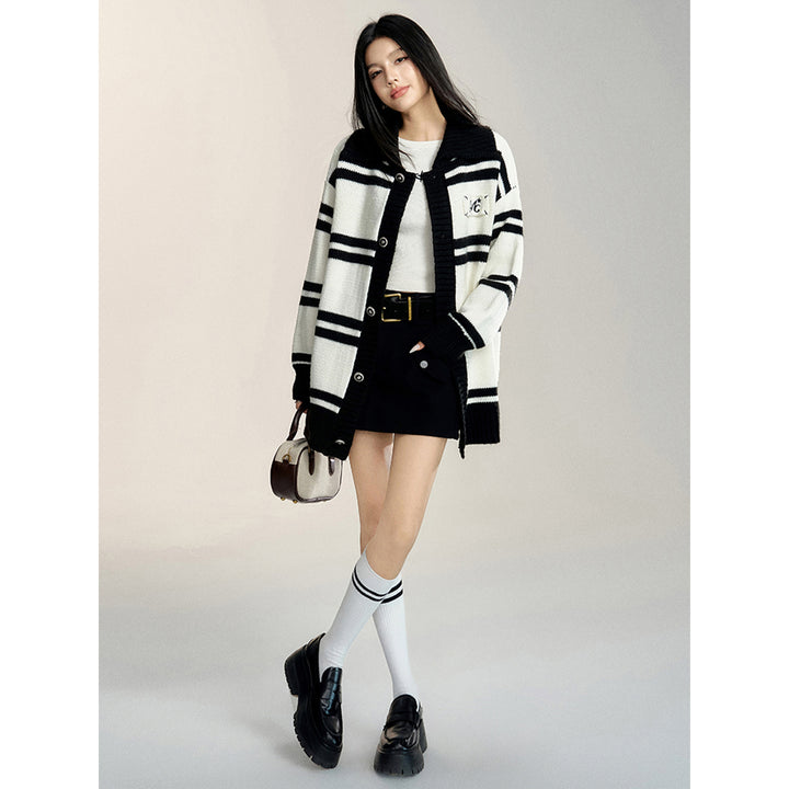 MacyMccoy Striped Silhouette Knit Cardigan