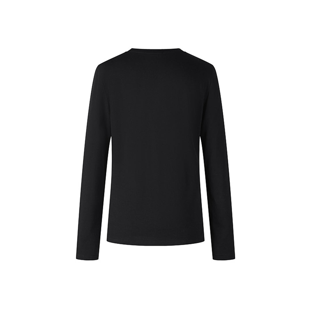 Herlian Bow Pattern Embroidery L/S T-Shirt Black