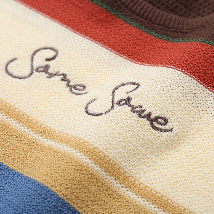 SomeSowe Rainbow Embroidered Logo Knit Vest