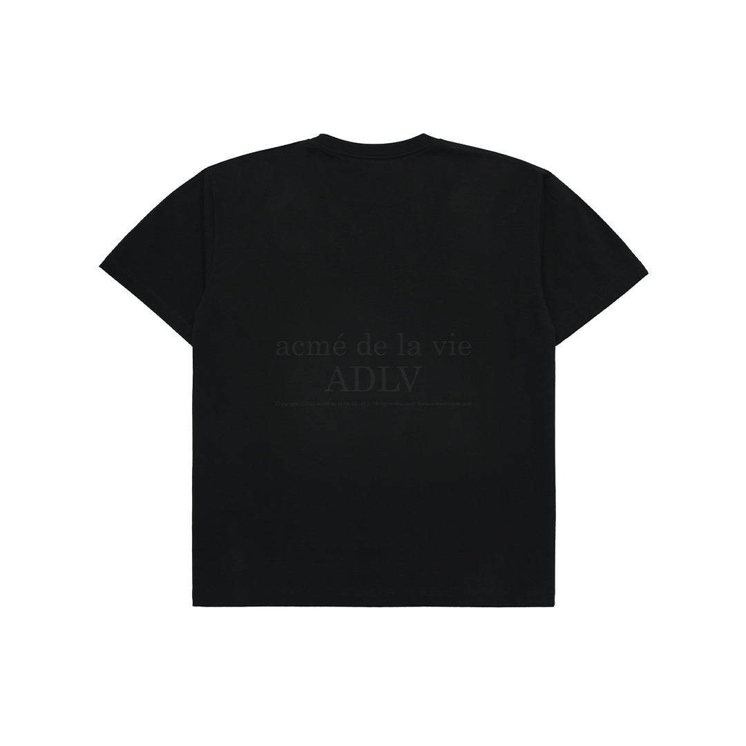 ADLV Halftone Layer Fuzzy Rabbit Logo T-Shirt Black