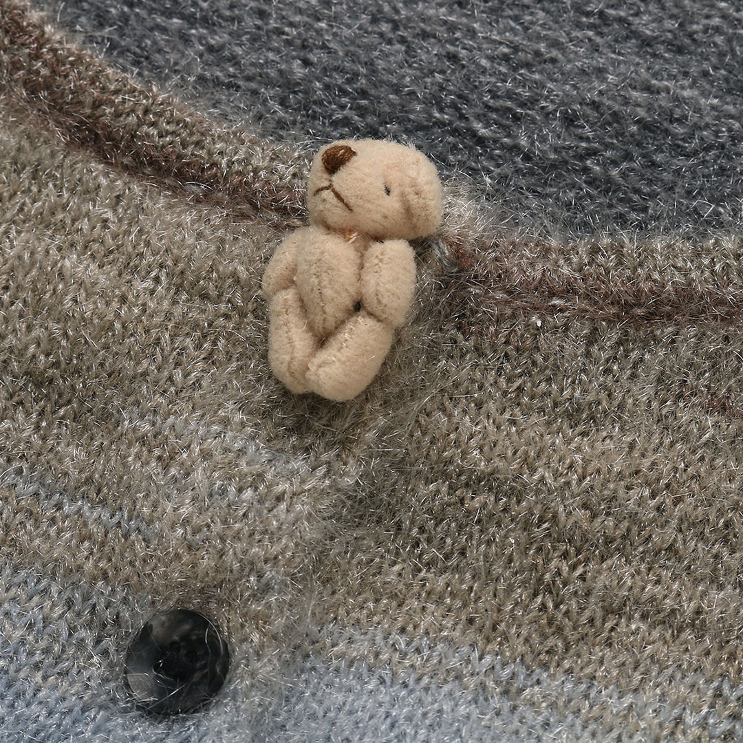 Wildshadow Teddy Bear Gradient Faded Knit Crop Top - Mores Studio