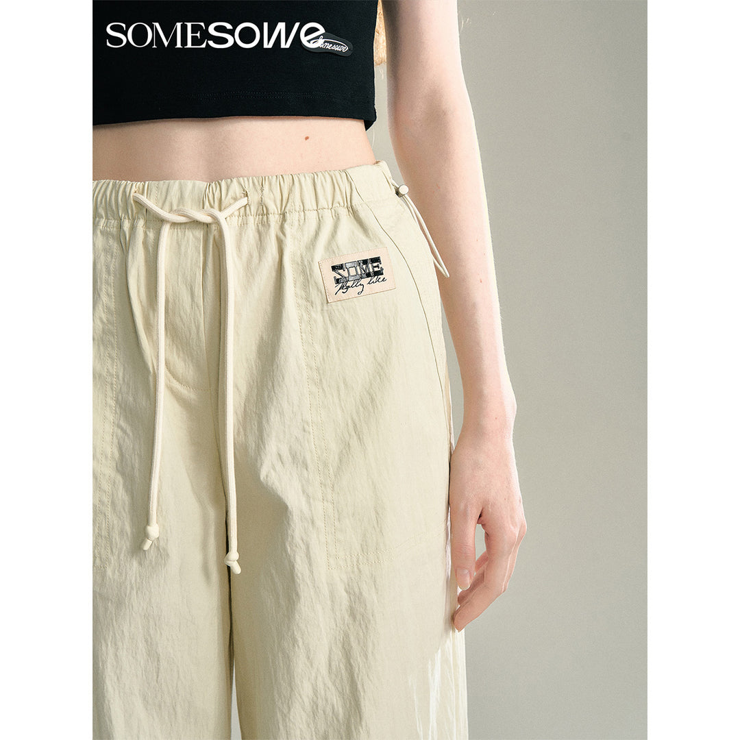 SomeSowe Cool Drawstring Cargo Pants Cream