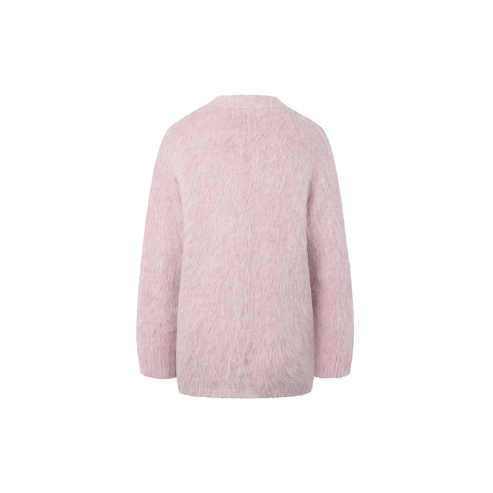 Three Quarters Alpaca Oversized Cardigan Pink - Mores Studio