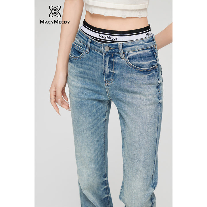 MacyMccoy Fake-2-Piece Flare Jeans