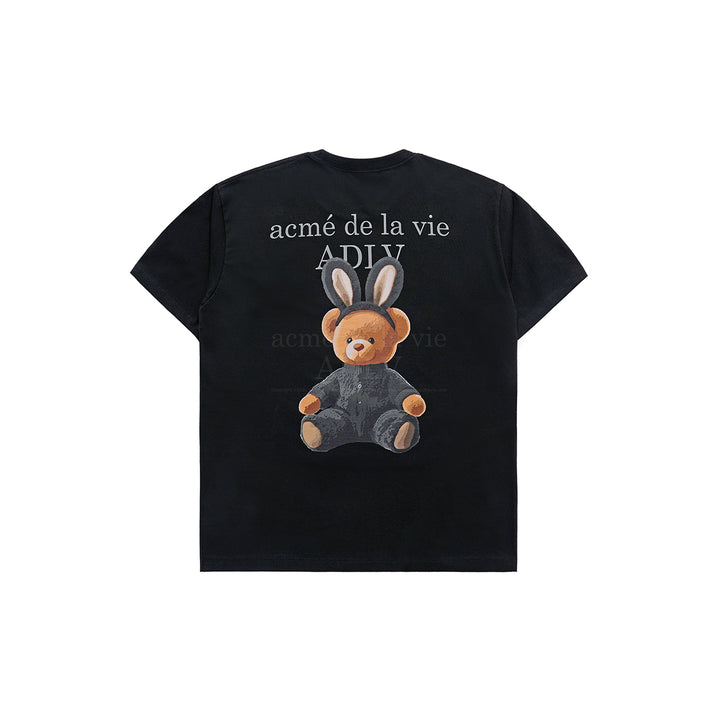 ADLV Rabbit Bear Doll Logo T-Shirt Black