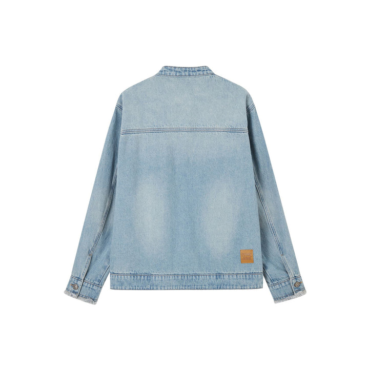 SomeSowe 3D Bow Locomotive Denim Jacket Blue