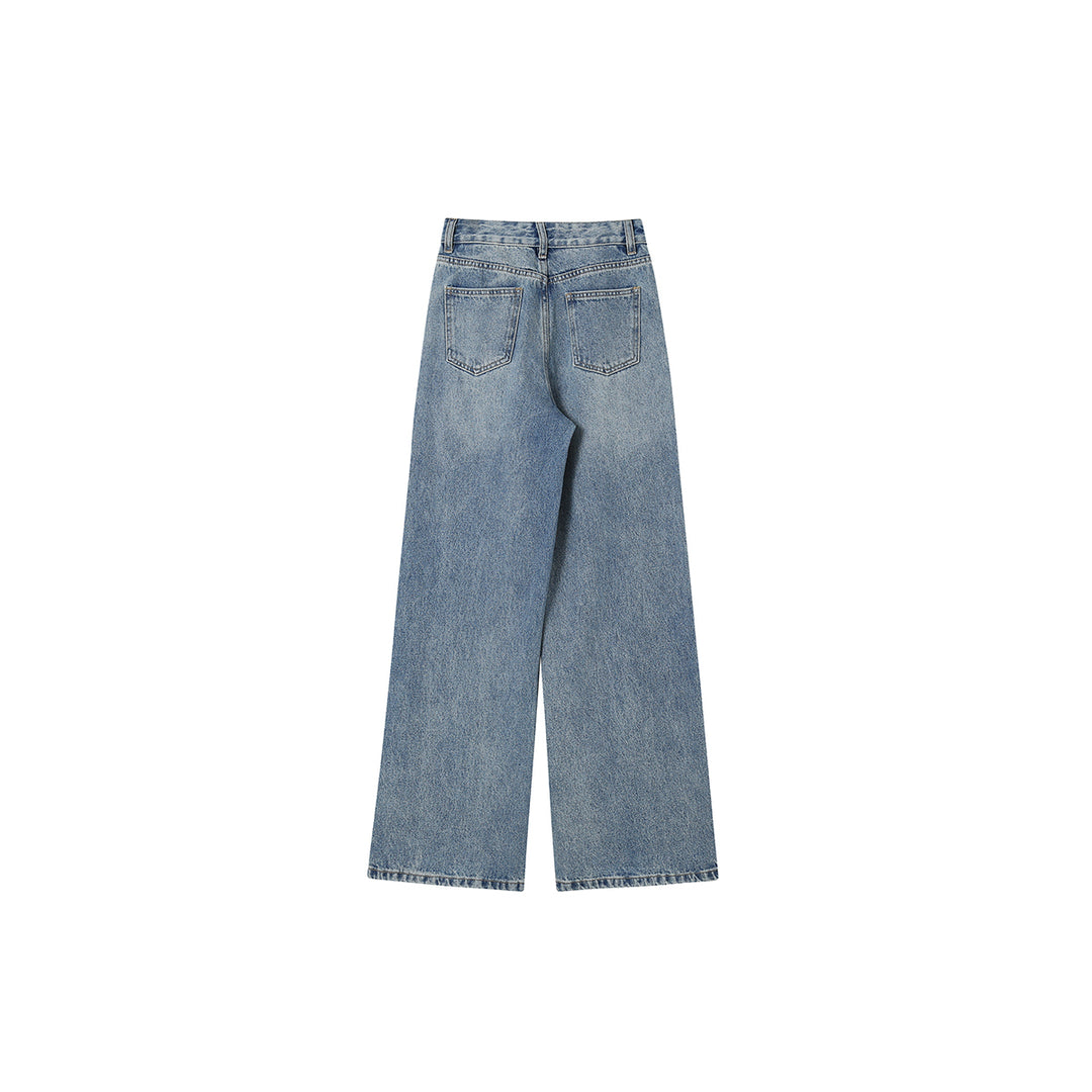SomeSowe Inverted Triangle Cutting Oversized Jeans - Mores Studio