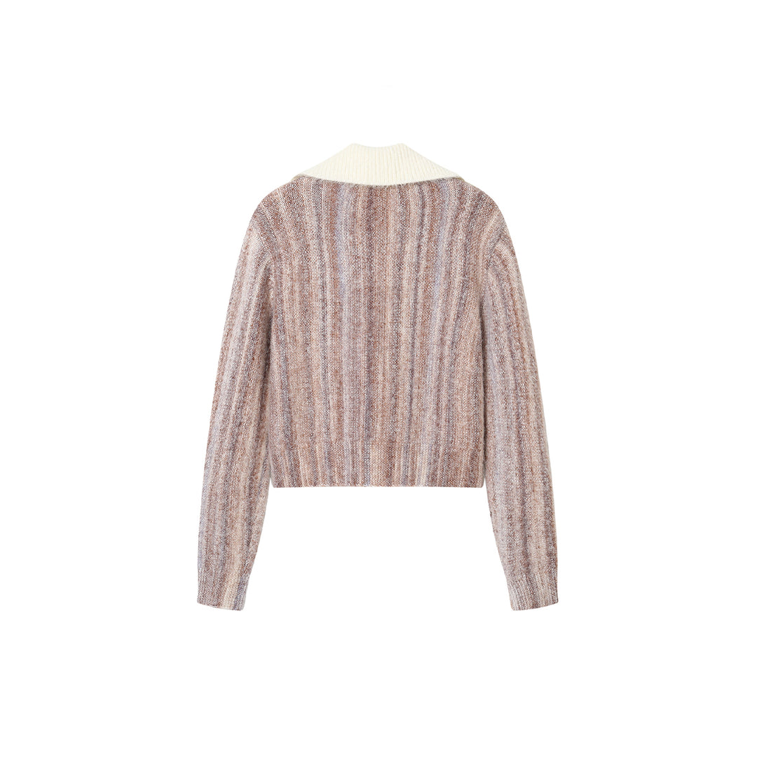 SomeSowe Mixed Color Striped Polo Sweater - Mores Studio