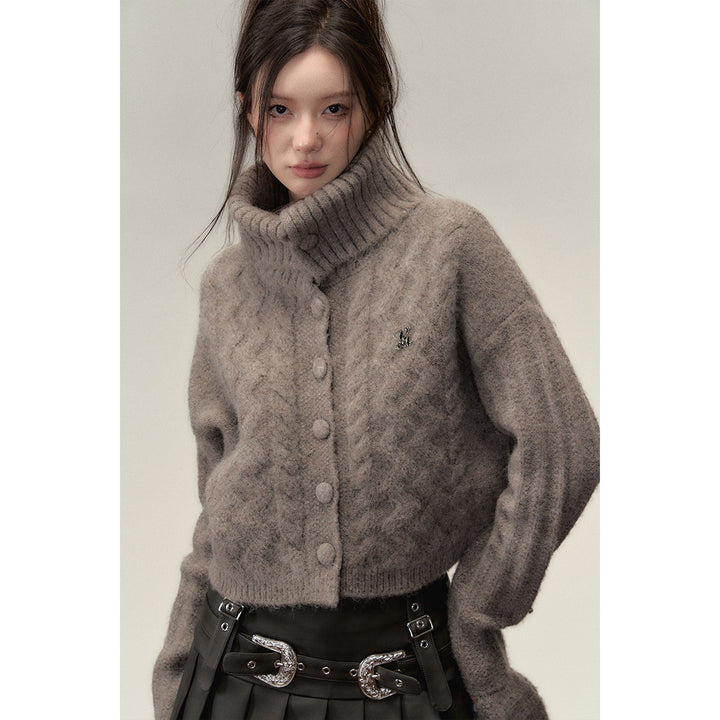 Via Pitti Twisted Woolen Knit Sweater Brown - Mores Studio
