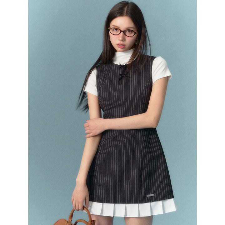 AsGony Color Blocked Striped Dress