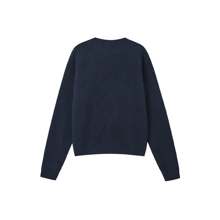 SomeSowe Apple Silhouette Knit Sweater Navy Blue