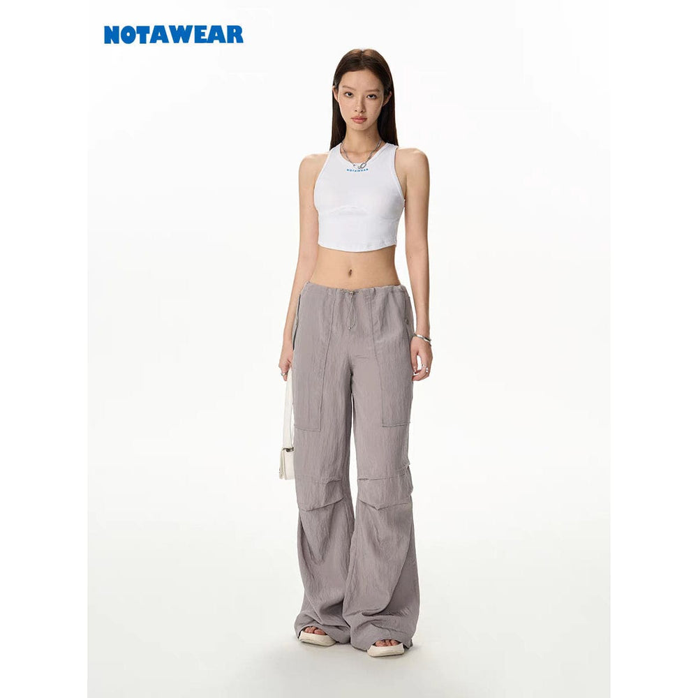 NotAwear Casual Drawstring Oversized Pants Grey - Mores Studio