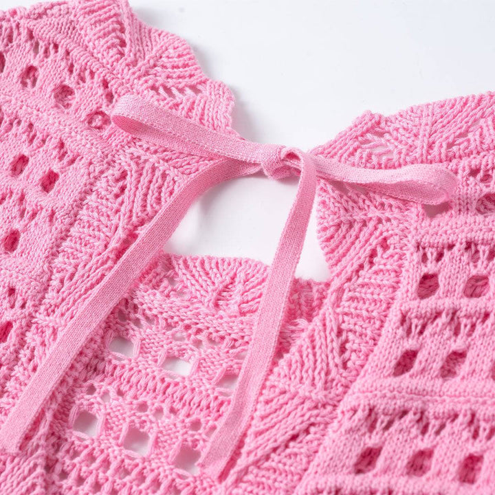 Three Quarters Logo Crochet Pattern Dress - GirlFork