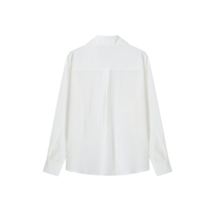 SomeSowe Long Sleeve Puff Pleated Shirt White