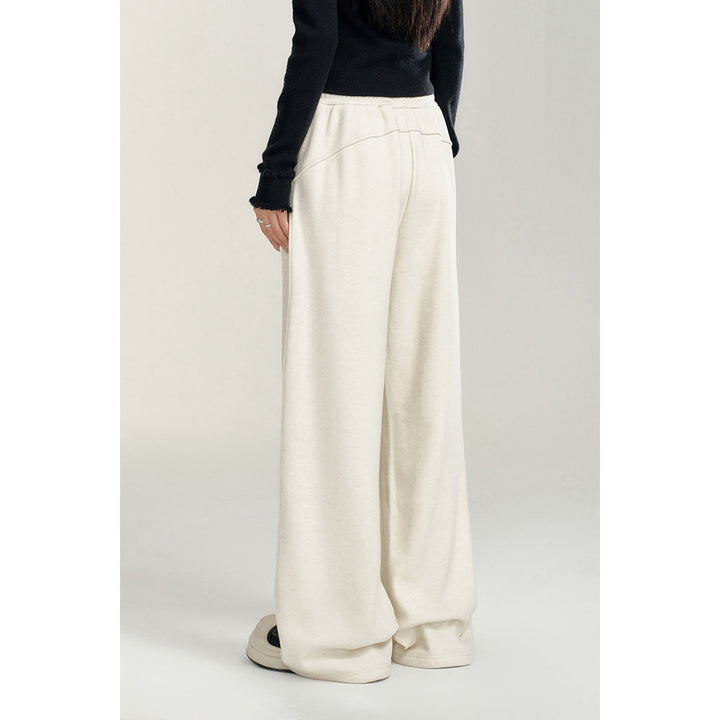 MacyMccoy Wrinkle Wide-Leg Fleece-Lined Pants White