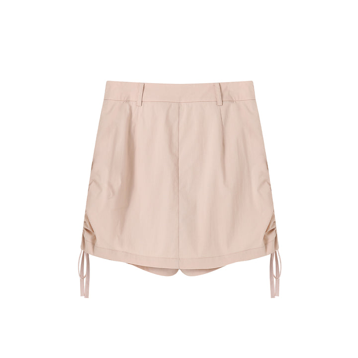 SomeSowe Bow Drawstring Cargo Skirt Pink