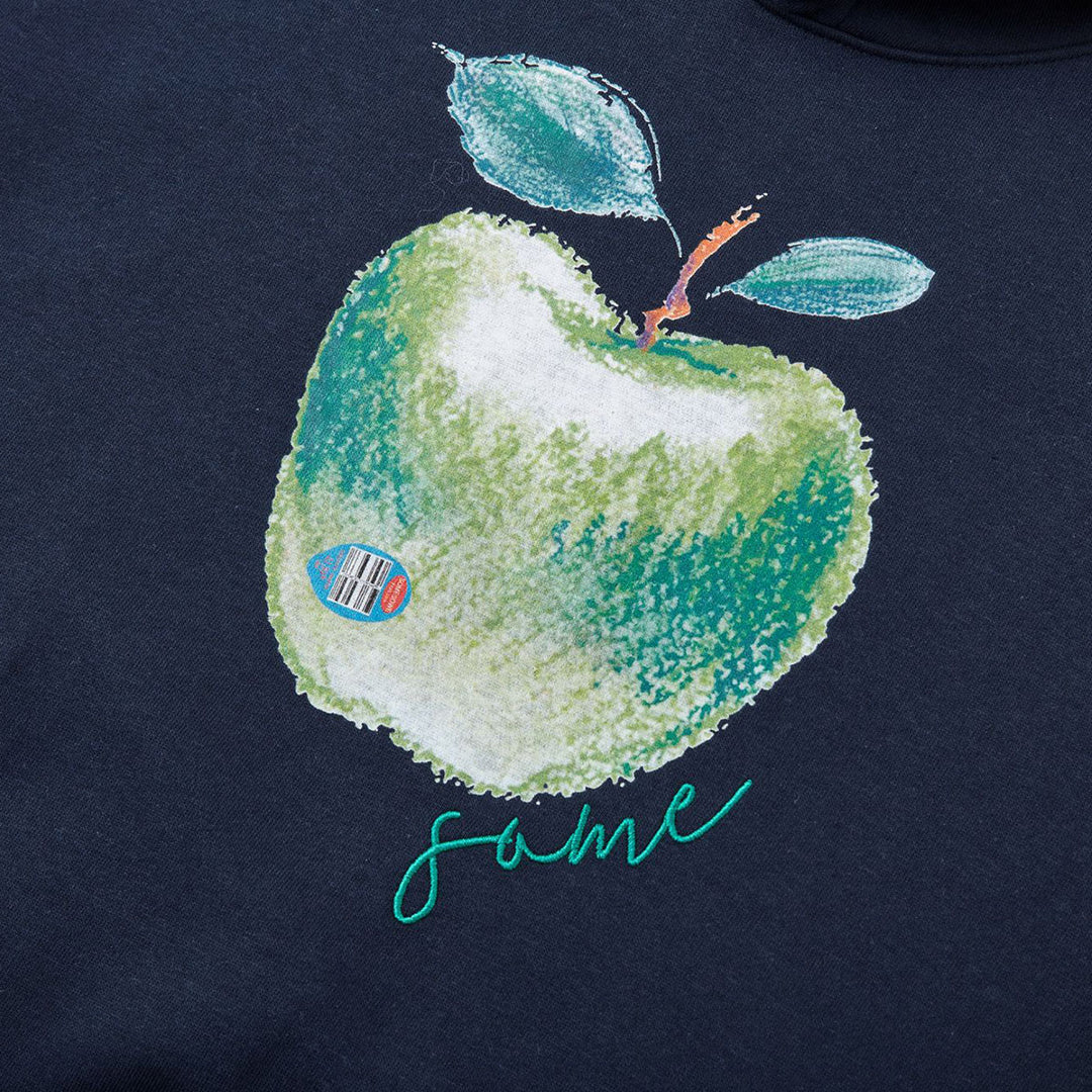 SomeSowe Green Apple Printed Hoodie Navy Blue