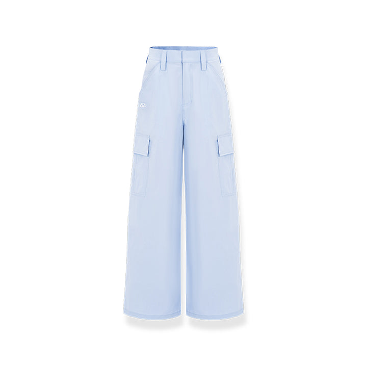 NAWS Textured Low-Rise Cargo Pocket Relaxed Fit Pants Blue