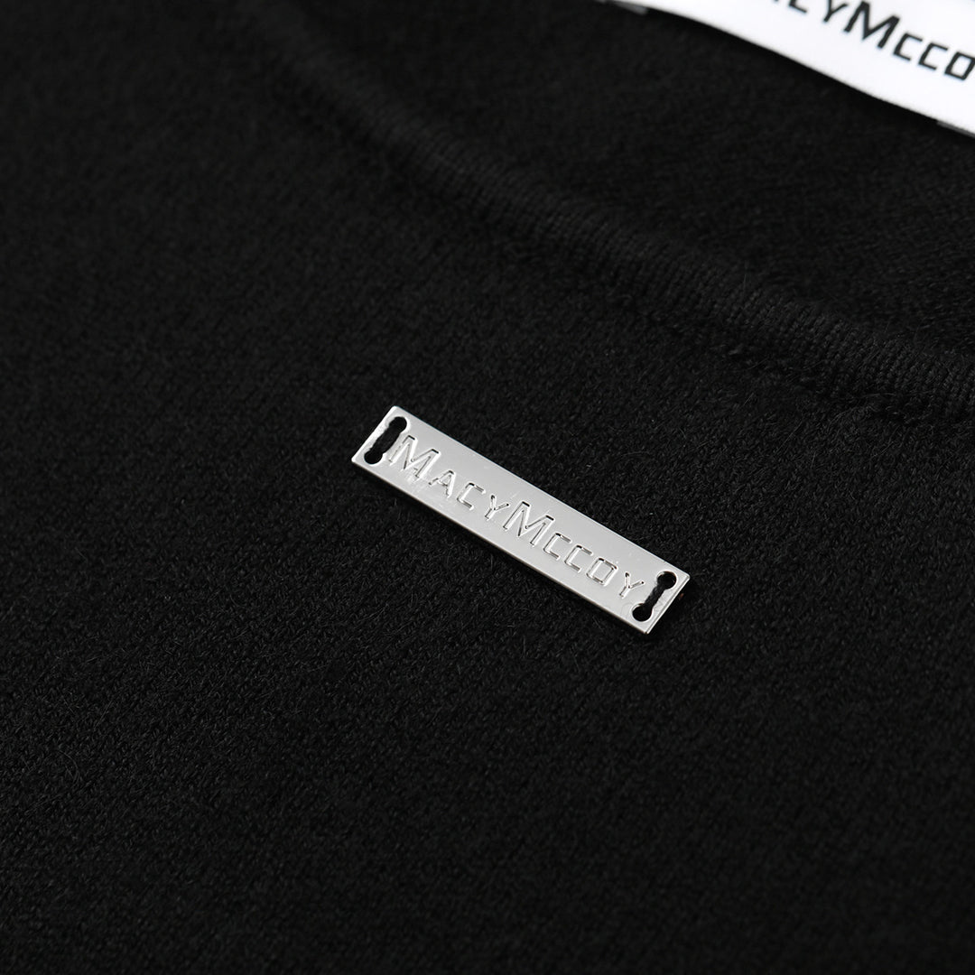 MacyMccoy Knitted U-Neck Slim Vest Black