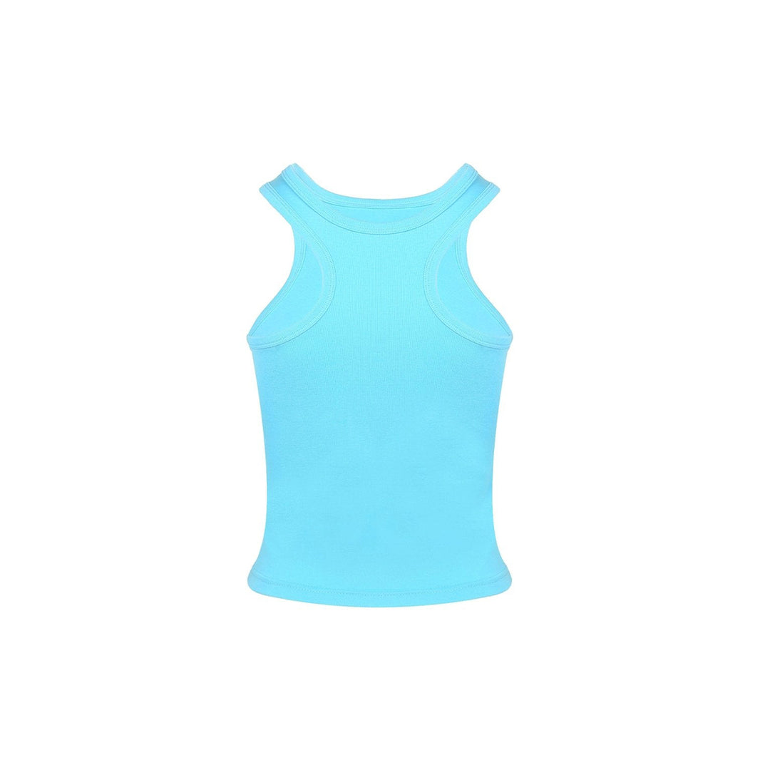 Ann Andelman Logo Printed Tank Vest Blue - Mores Studio