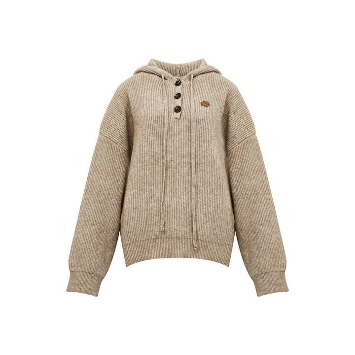 Liilou Casual Oversized Hooded Sweater Oat - Mores Studio