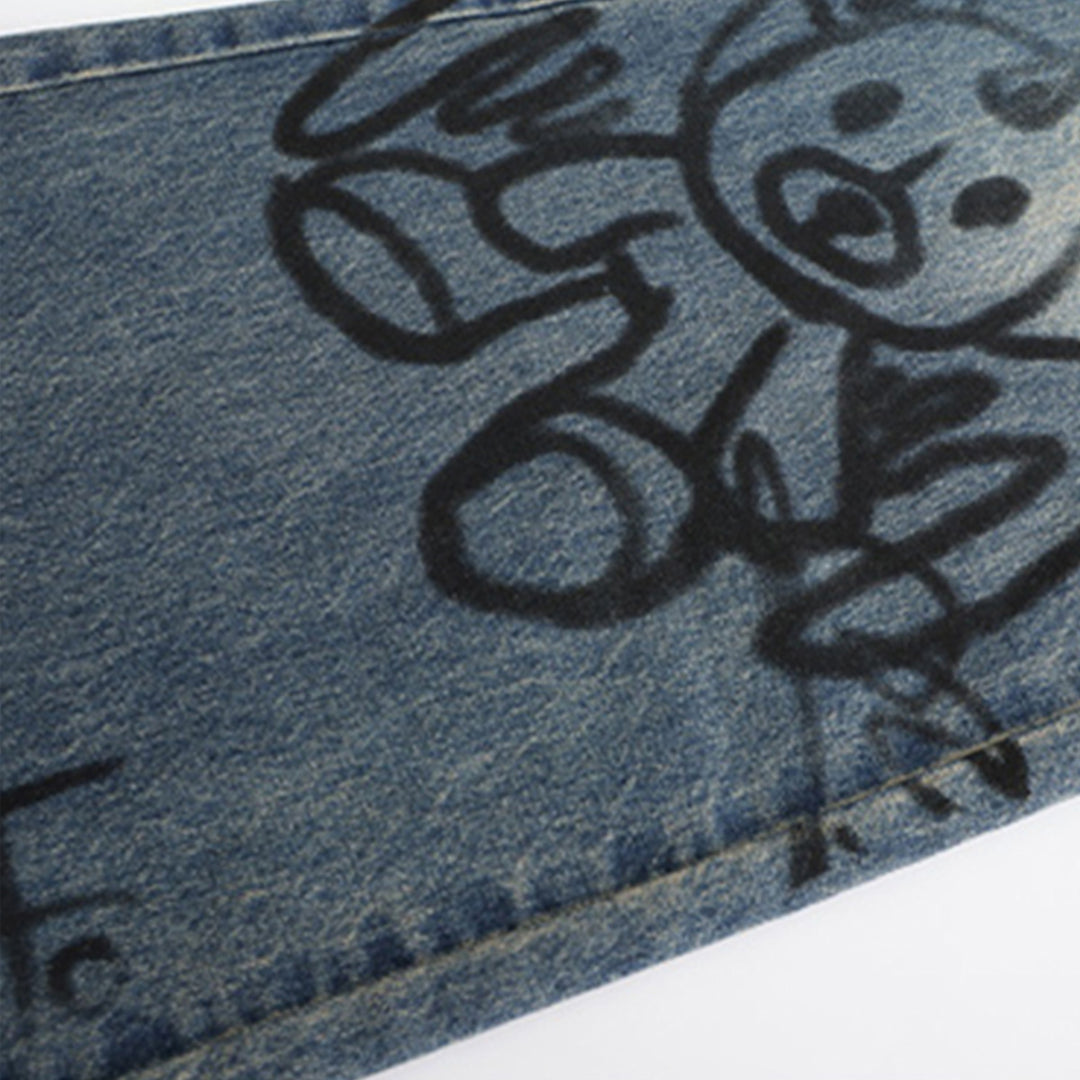 Fordare Bear Graffiti Oversized Jeans