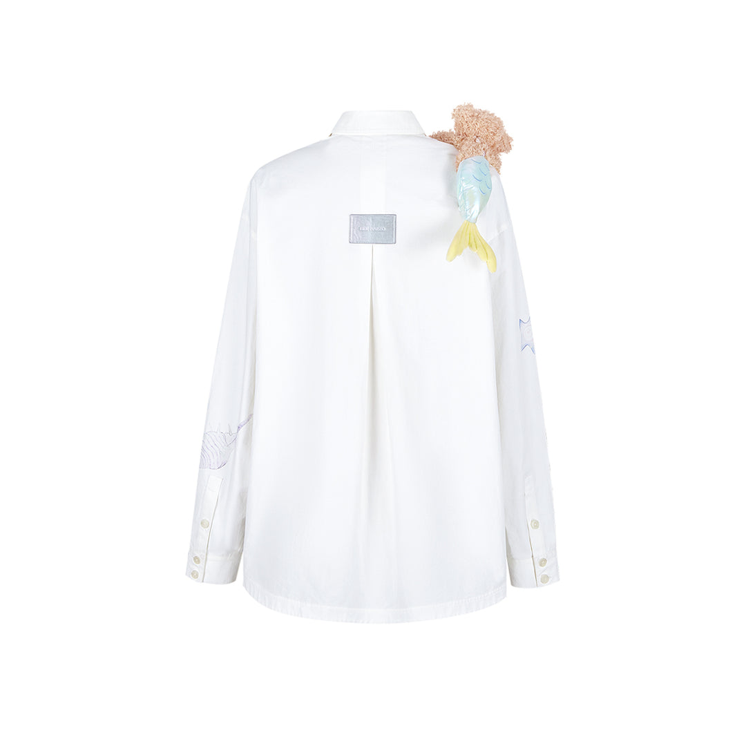 13De Marzo Doozoo Graffiti Loose Shirt Jacket White