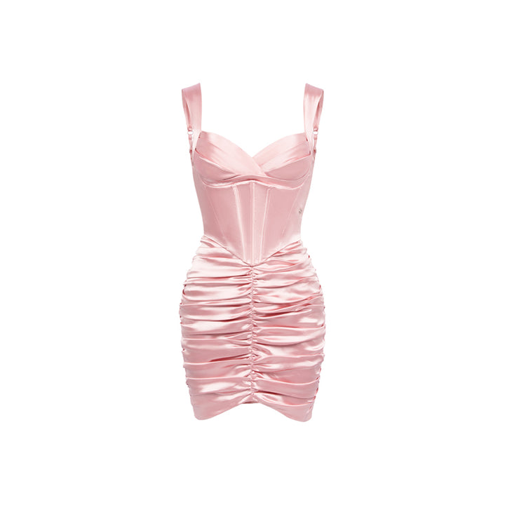 Sheer Luck Siena Fishbone Sling Dress Pink