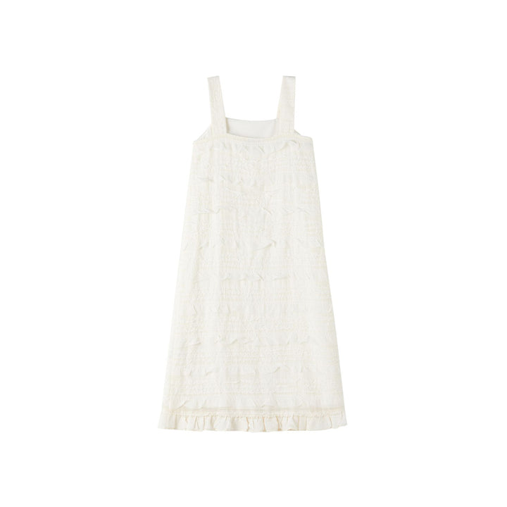 SomeSowe Ruffled Tank Dress White