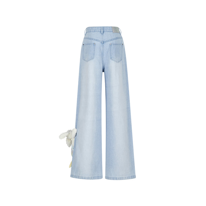 13De Marzo Doozoo Graffiti Wide-Leg Jeans Blue