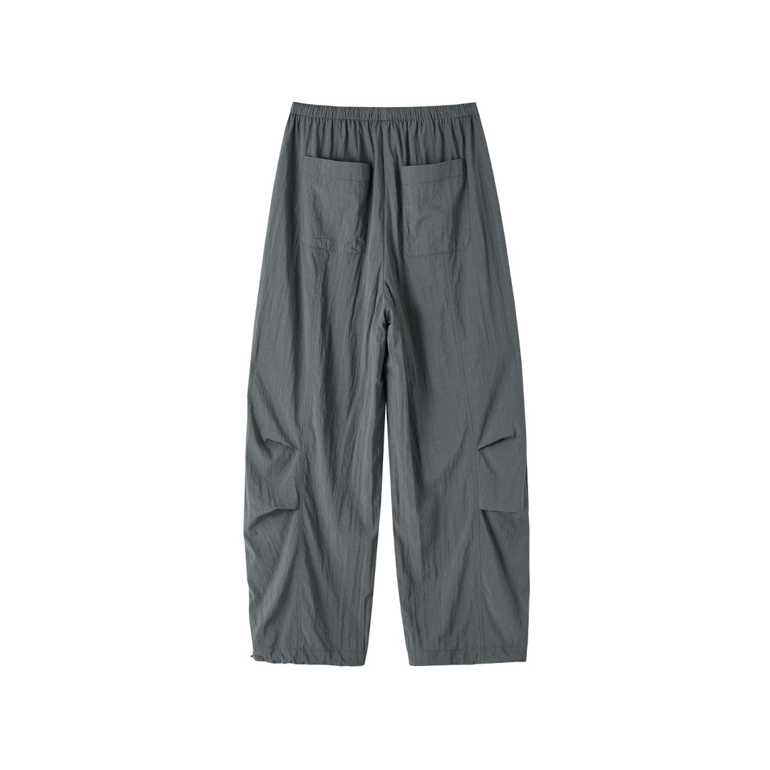SomeSowe Patchwork Pleated Casual Pants Gray